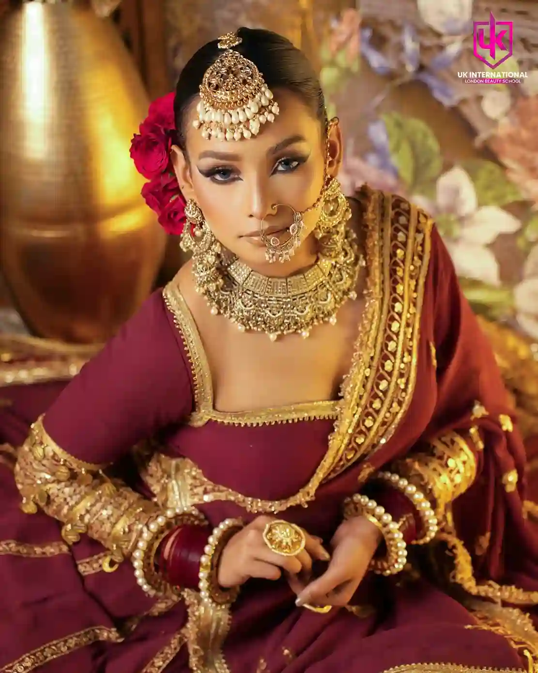 Bridal makeup look by a UK International student